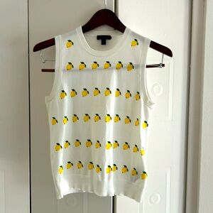 J.Crew small women’s sweater vest crew-neck lemon motif